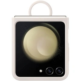 Чехол Samsung Series для Galaxy Z Flip 5 Silicone Case with Ring Creme