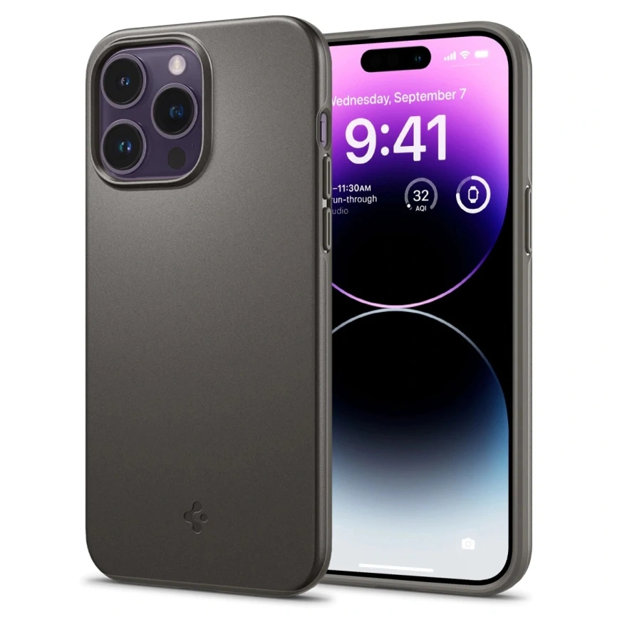 Чехол Spigen Thin Fit для iPhone 14 Pro (ACS04782) Gunmetal фото 1