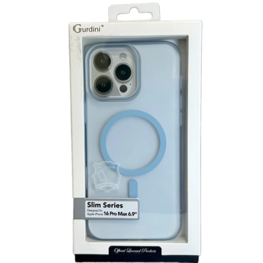 Чехол Gurdini Slim Series with MagSafe для iPhone 16 Pro Max Blue фото 3